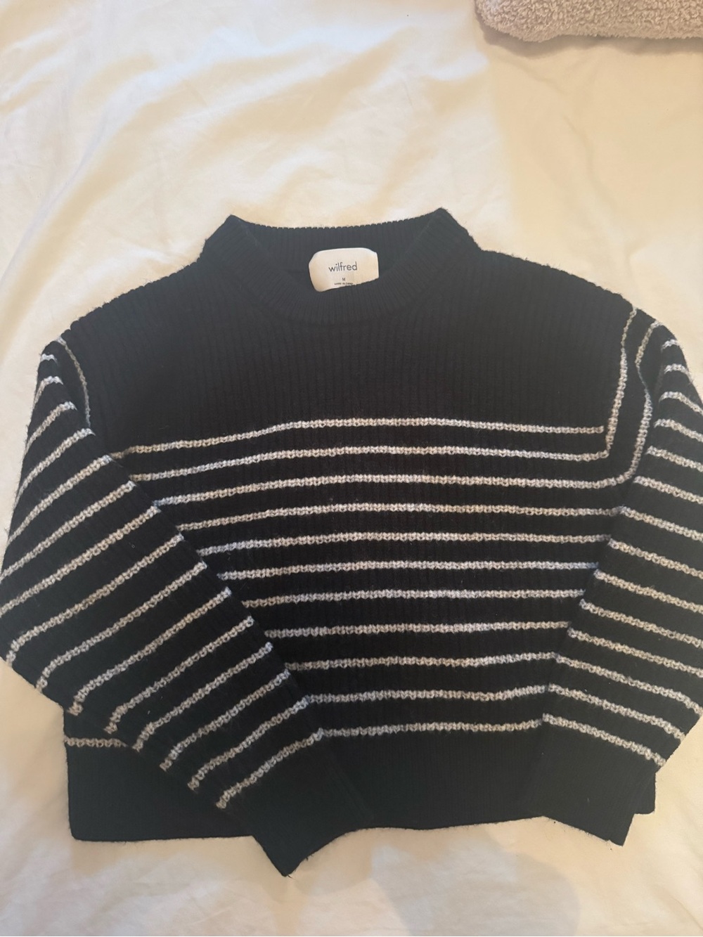 Wilfred Black & White Striped Knit Top